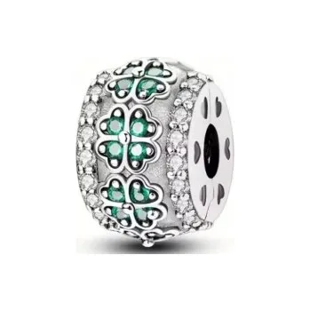 Přívěsek Přívěsky stříbrná klips zarážka zelený jetel přívěsek stříbro 925