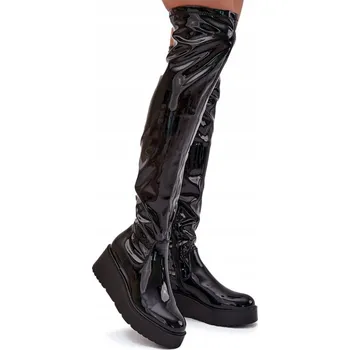 Dámské kozačky Butosklep Dámské kozačky nad koleno na klínku, velikost 40