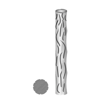 Zábradlí Tyč kruhová plná 14mm, čierna S235, zdobená-vzor réva L=1000mm, cena za 1ks(1m) 1m