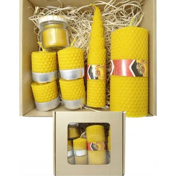 Svíčka 7 ks čajových svíček z včelího vosku Miód i Bursztyn ks