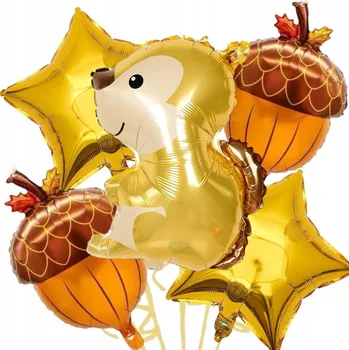 Balónek Sada balónků LESNÍ ZVÍŘATA Veverka Ořechy WOODLAND Les