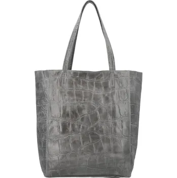 Kabelka Dámská kožená kabelka na rameno šedá - Delami Vera Pelle Rista šedá