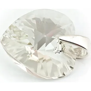 Přívěsek Přívěsek stříbrný 925 se Swarovski krystaly Srdce 14mm Silver Shade