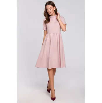 Dámské šaty EU XL K028 Šaty se stojáčkem - špinavě růžové EU X