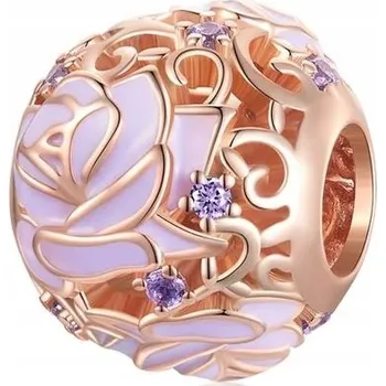 Přívěsek Přívěsek květina zirkony růžové zlato, stříbro 925