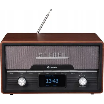 Radiopřijímač Síťové rádio DAB+, FM Denver MDA-525DW DARK WOOD