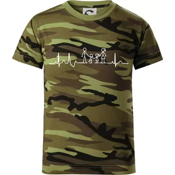 Chlapecké oblečení EKG rodina a dvě holky - Dětské maskáčové triko - 146 cm/10 let ( Zelený maskáč )