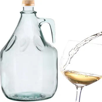 Víno BALON 5L + VÍČKO Skleněný BALON na VÍNO, Alkohol, VÍNA - DÁMOVÝ ZÁVAZEK, Demižon 5 l