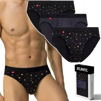 Slipy Pánské slipy z BAVLNY 3 PÁRY přiléhavé ATLANTIC 3MP-175 - XXL