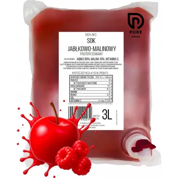 JABLEČNÁ ŠŤÁVA S MALINOU 3L NFC PURE PRESS Jablko 90% Malina 10%