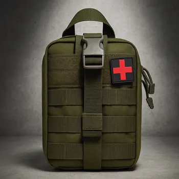 Ledvinka SUPERATOR IFAK lékárnička 21×16×10 cm – voděodolné pouzdro, první pomoc, na opasek/MOLLE batoh Barva: Zelená | skladem v ČR | rychlé odeslání | + dárek: nášivka kříž | EDC i taktické použití |