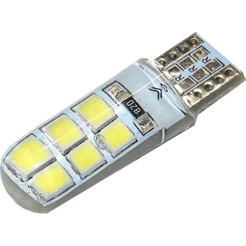 Autožárovka Žárovka LED T10 12V bílá, 12xSMD2835, silica