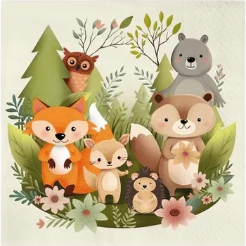 Papírový ubrousek Papírové ubrousky zvířátka lesní přátelé 10 Ks