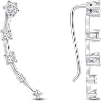 Náušnice Brilio Silver Podlouhlé stříbrné náušnice se zirkony EA77W