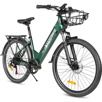 SAMEBIKE Městské elektrické kolo SAMEBIKE RS-A01 Pro-T 26" s baterií 36V 15AH ZELENÁ 2025