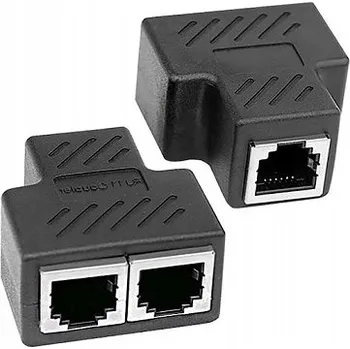 Konektor Ethernetový rozbočovač / splitter, 2x RJ45, 2 kusy