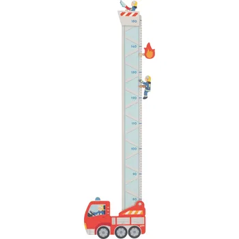 Dekorace do dětského pokoje GOKI Dřevěný růstový metr Hasiči