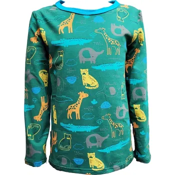 Dívčí oblečení Dětské tričko dlouhý rukáv -zelené - ZOO