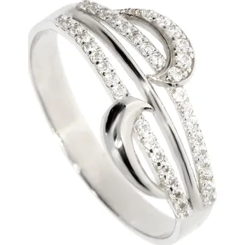 Prsten Zlatnictví Helios Prsten z bílého zlata zirkony