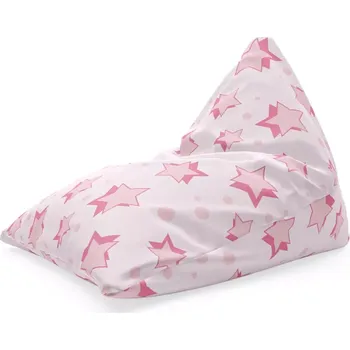 Sedací pytel Sablio Sedací vak Triangl Růžové hvězdy: 120 x 100 x 100 cm