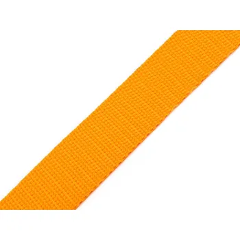 Galanterie Popruh polypropylenový šíře 25 mm tloušťka 1 mm, barva 13 oranžovožlutá