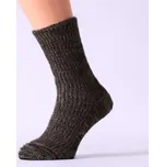 Vlněné, teplé zimní ponožky, sibiřky RADEK, hnědošedé, vysoké, unisex, vel. 42-43