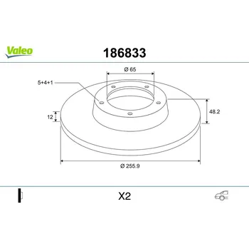 Autodíl Brzdový kotouč VALEO 186833