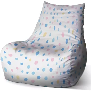 Sedací pytel Sablio Sedací vak Bean Barevné puntíky na bílé - 60 x 70 x 70 cm