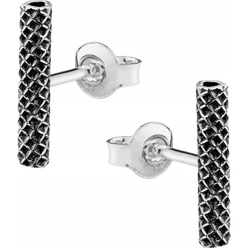 Náušnice Stříbrné náušnice s oxidací, jednoduché trubičky 10 mm