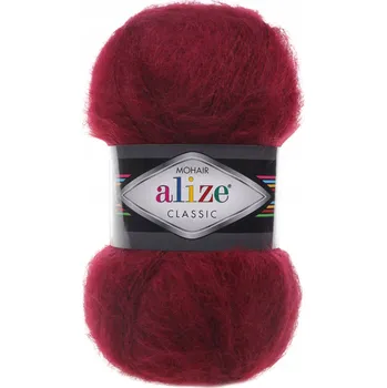 Galanterie Vlna Alize Mohair Classic mohér 57 bordó 100 g