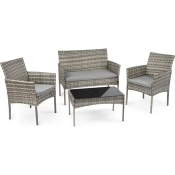 Zahradní sestava Sada zahradního nábytku pro 4 osoby + Polštáře