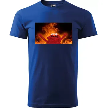 Sablio Tričko s potiskem Fire puppet - modré 5XL