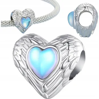 Přívěsek Přívěsek srdce s andělskými křídly stříbro s925