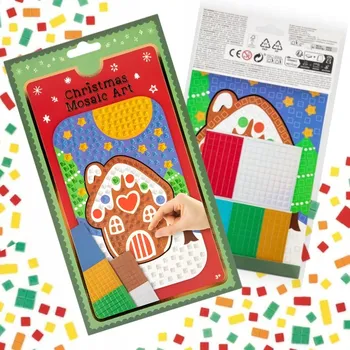 ostatní stavebnice Pěnová Mozaika - Vánoční Vystřihovánka pro Děti - Dárek Mikuláš, Domeček