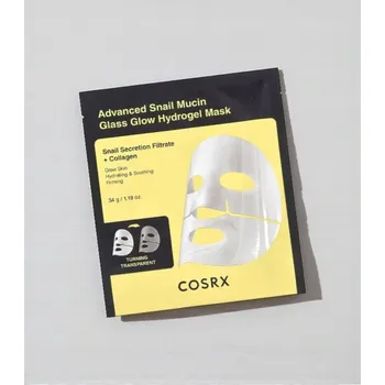 Pleťová maska COSRX Snail Slime Glass Luminiscenční hydrogelová maska 1 tableta 34g
