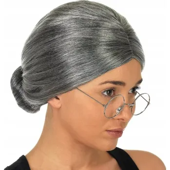 Karnevalová paruka Gacek paruka s polodlouhými, tmavě šedými vlasy