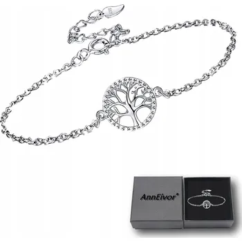 Náramek Dámský stříbrný náramek 925 Řetízky Strom štěstí Krabička Dárek