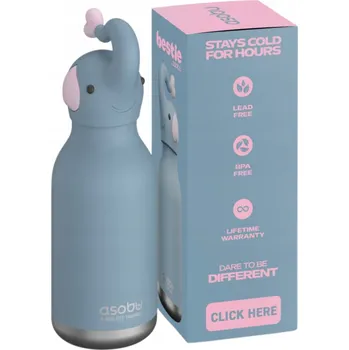 Láhev Dětská termoska Asobu Bestie Bottle 0,46 l - slon