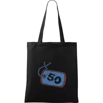 Nákupní taška 50 na krku štítek - Taška bavlněná - 42 x 38 cm ( Černá )
