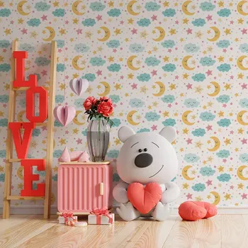 Tapeta Sablio Tapeta Měsíc a modré mráčky - 125x75 cm