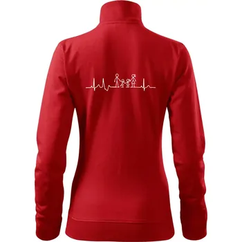 Dámská mikina EKG rodina a dvě holky - Mikina dámská Viva bez kapuce - L ( Červená )