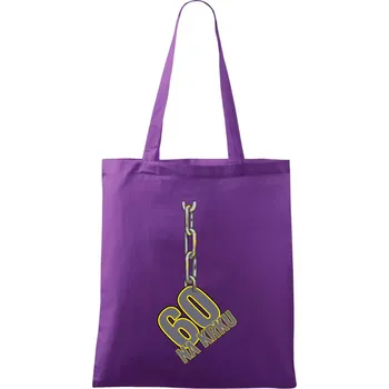 60 let na krku řetěz - Taška bavlněná - 42 x 38 cm ( Fialová )