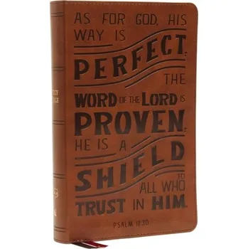 NKJV, Personal Size Reference Bible, Verse Art Cover Collection, Leathersoft, Tan, Red Letter, Thumb Indexed, Comfort Pr - Thomas Nelson