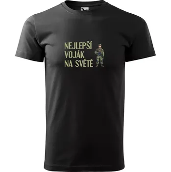 Pánské tričko Sablio Tričko s potiskem Nejlepší voják na světě - černé 4XL