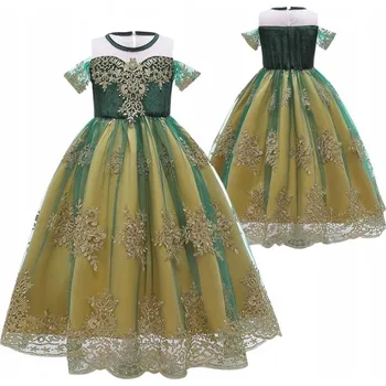 Dámské šaty ŠATY SPOLEČENSKÉ ŠATY ELEGANTNÍ SPOLEČENSKÉ KRAJKA NA SVATEBNÍ HOSTINA 116 122 ZELENÁ