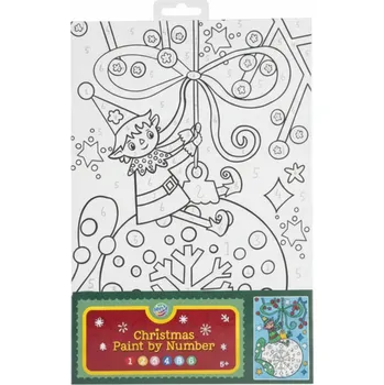 kreativní sada Omalovánka Vánoční Obrázek K Vymalování Malířská Sada Dárek Elf