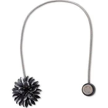 Váza SADA 2KS DEKORAČNÍ SPONA NA ZÁVĚS FLOWER S MAGNETEM 6 X 23 CM ŠEDÁ