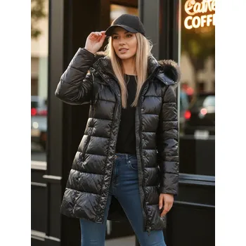 Dámská zimní prošívaná bunda SHINE Dstreet TY4483z Barva: Černá, Velikost: M