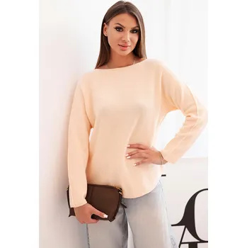 Dámský svetr Kesi Dámský svetr IT89 z viskózy s dlouhým rukávem a kulatým výstřihem Barva: Oranžová, Velikost: UNI