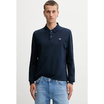 Pánské tričko Bavlněné tričko s dlouhým rukávem Tommy Jeans tmavomodrá barva, DM0DM20232 59X, vel. XL